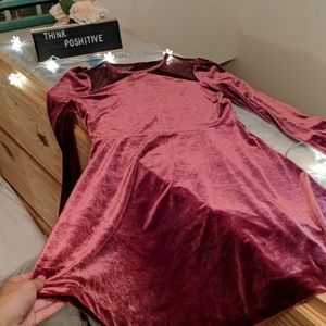 Express velvet maroon/red dress